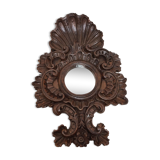 Miroir en bois sculpté Espagne années 1940 44x65cm