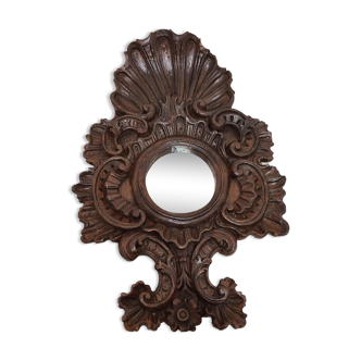 Carved wooden mirror. Spain, 1940s.