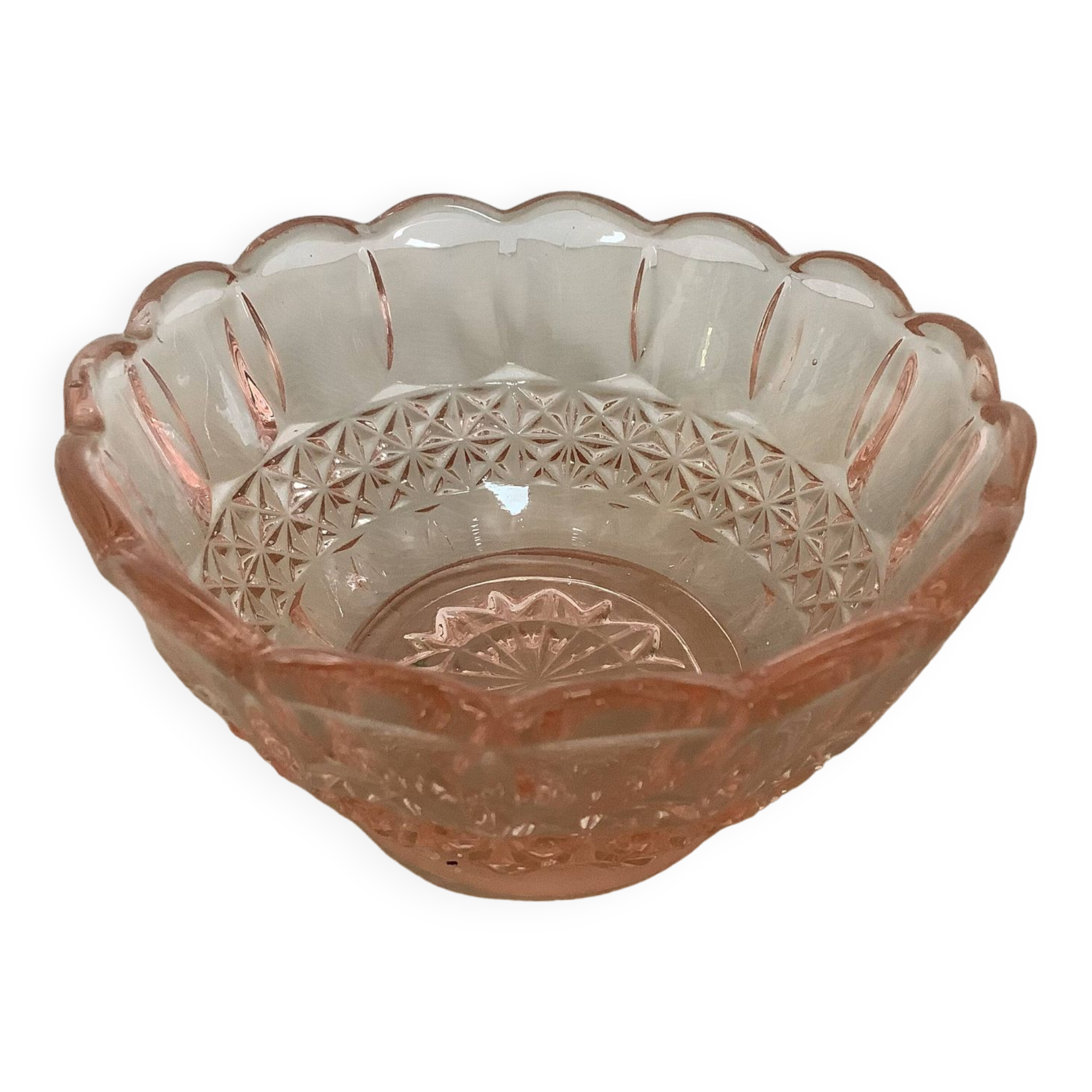 Empty pink glass pocket baguier