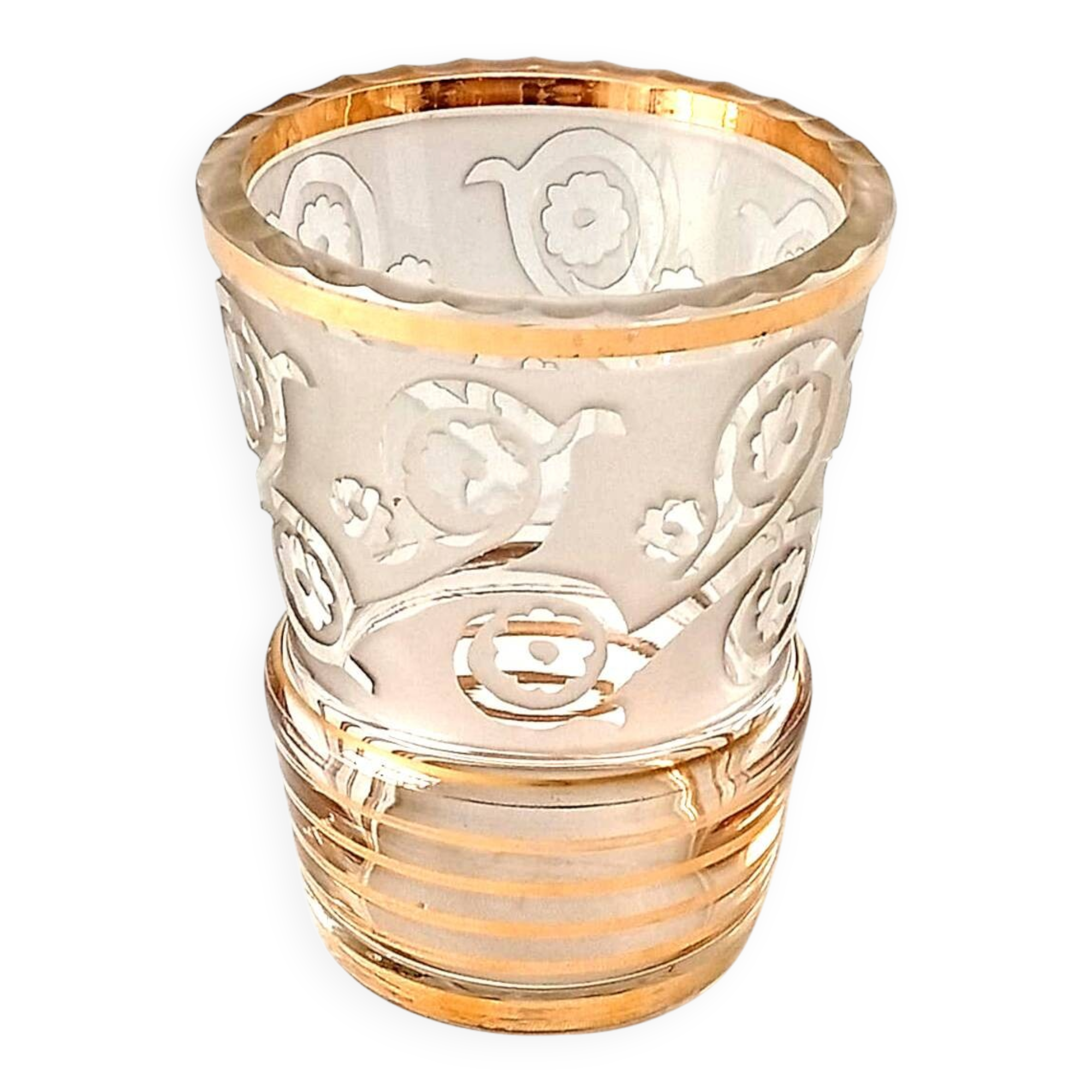 Satin engraved Art Deco vase