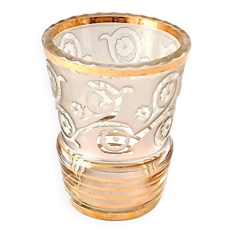 Satin engraved Art Deco vase