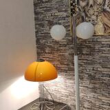 Floor lamp with tulip base and cascading globe 1980