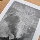 Printed in 1868, Eruption of Vesuvius in 1737, Italy.