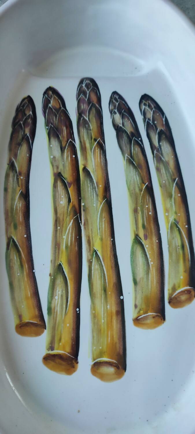 Vallauris ceramic asparagus dish