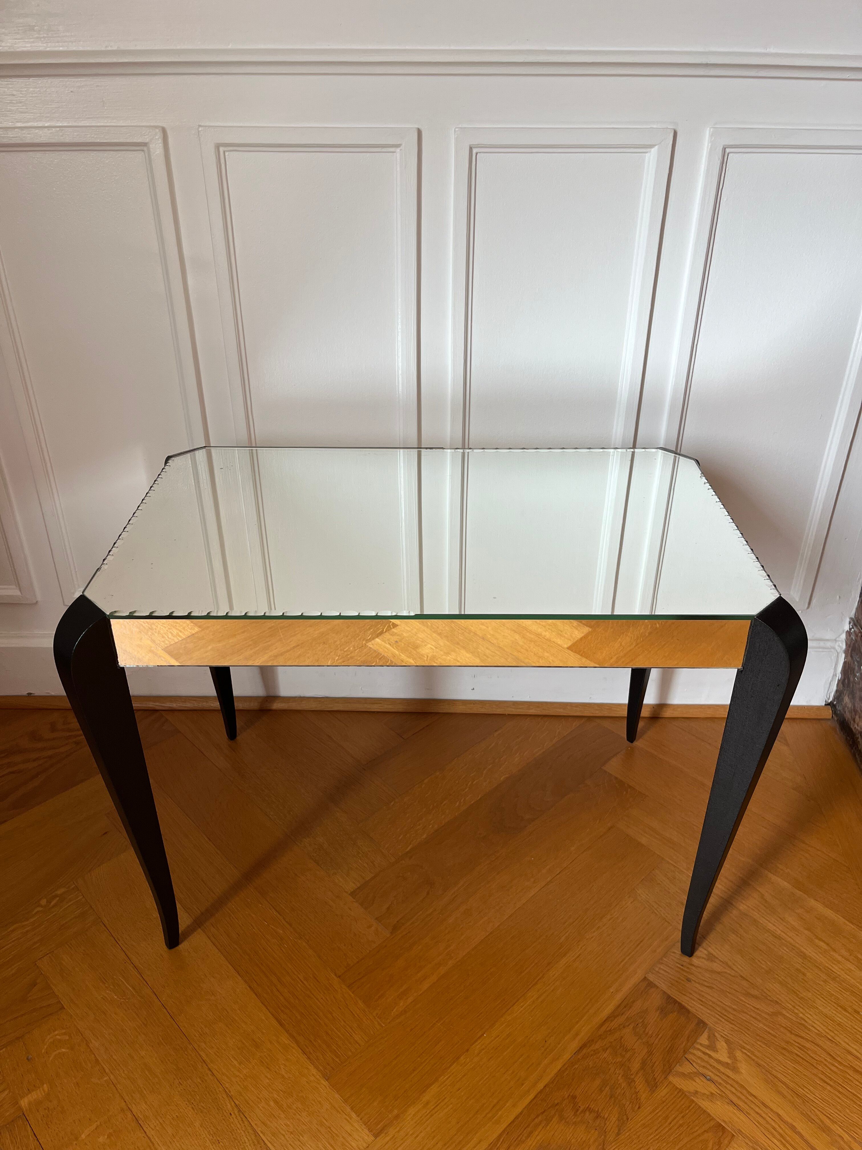 Table basse miroir années 40/50 Art Déco