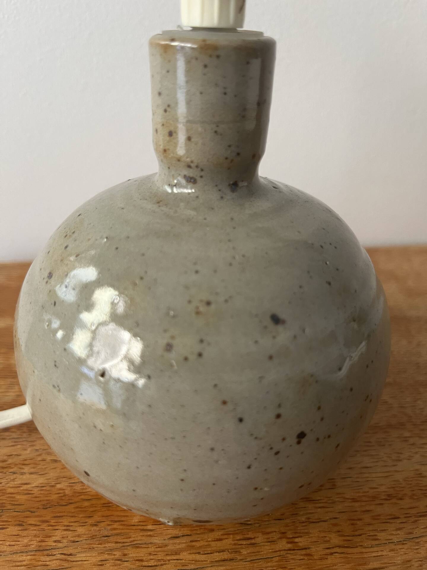 60s stoneware globe lamp base