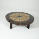 Glazed ceramic coffee table Herbarium model by Roger Capron in Vallauris, France 1970s