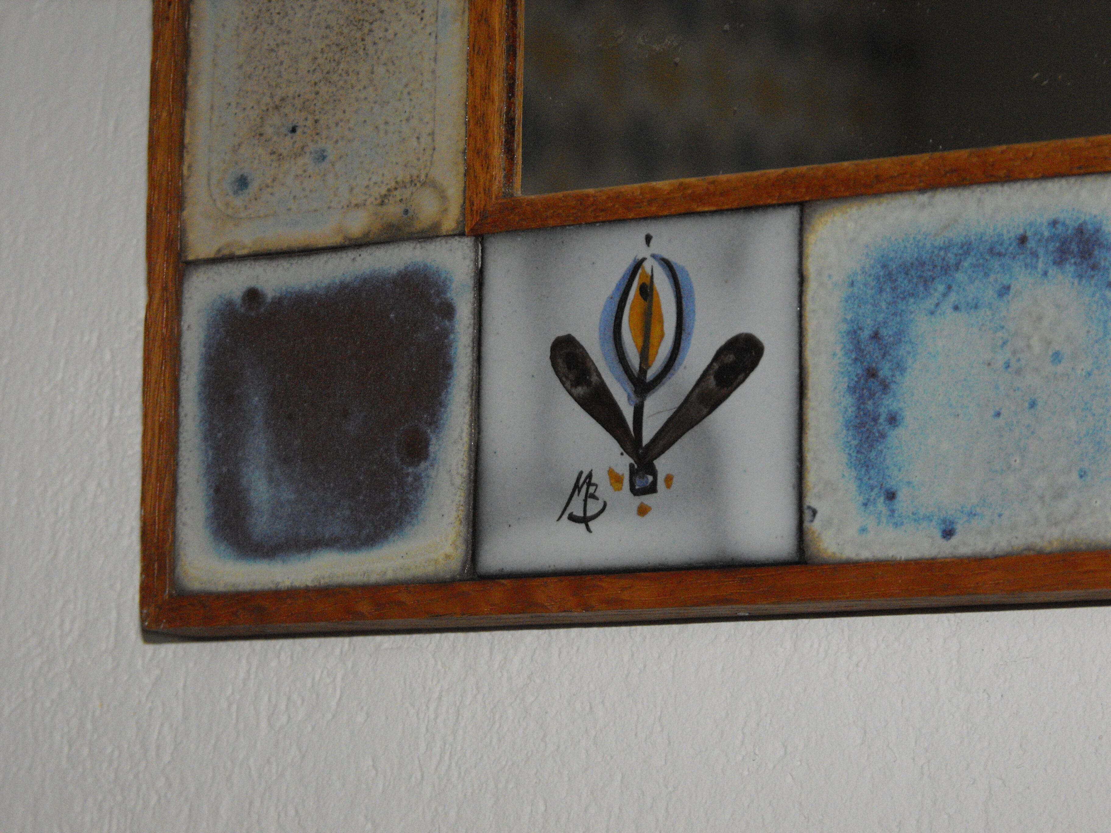 Ceramic mirror 70s - 26x26cm