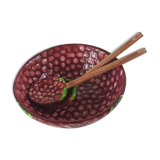 Vintage salad bowl in dabbling