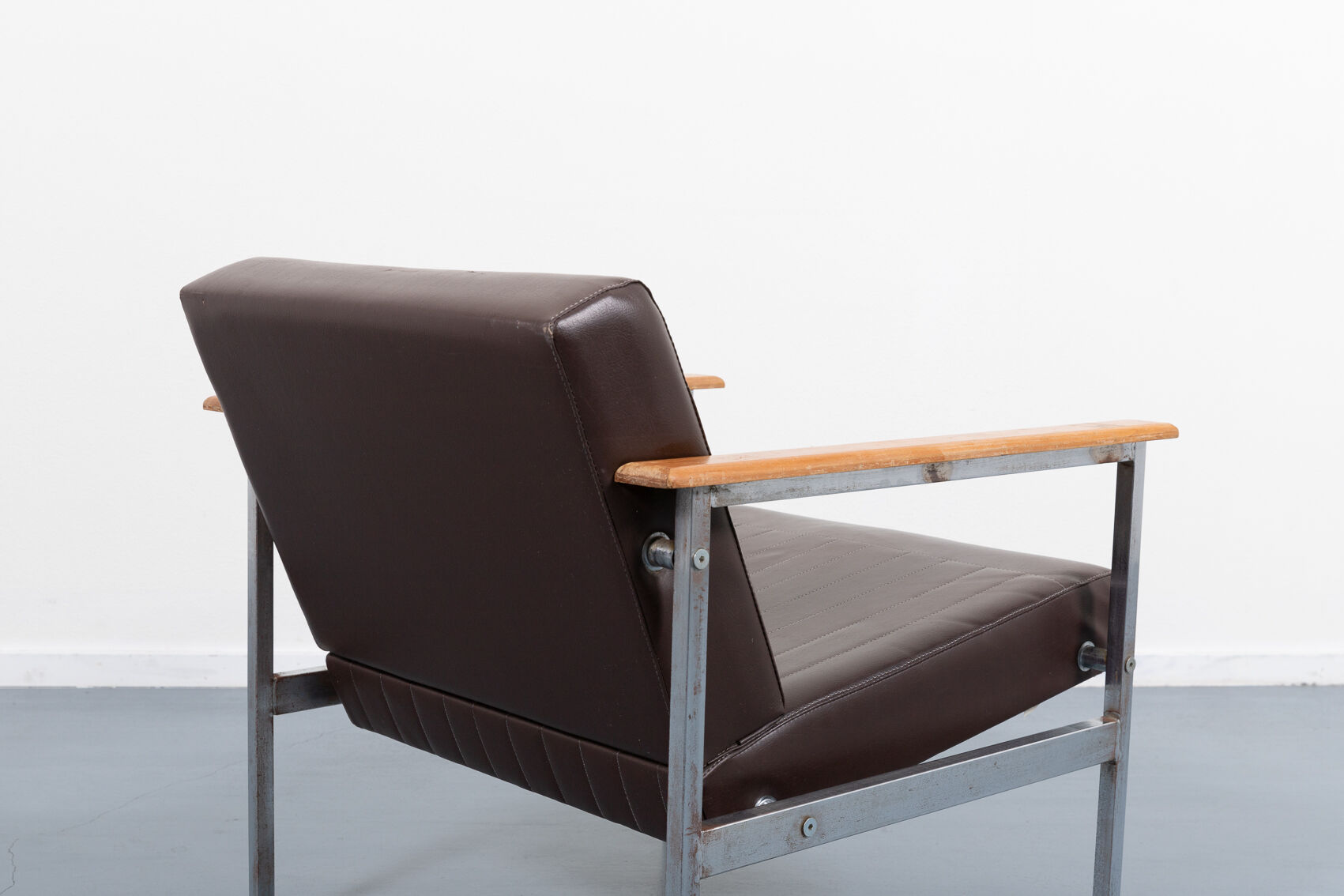 Pair of 1960s architectural armchairs