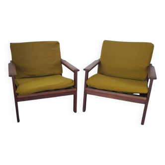 Fauteuil modèle Capella fabriqué en teck par illum wikkels des années 1960