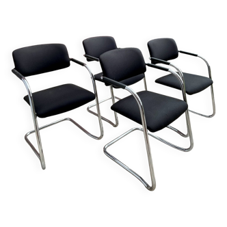 Lot 4 chaises tubulaires vintage