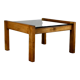 Table basse en bois et verre fumé