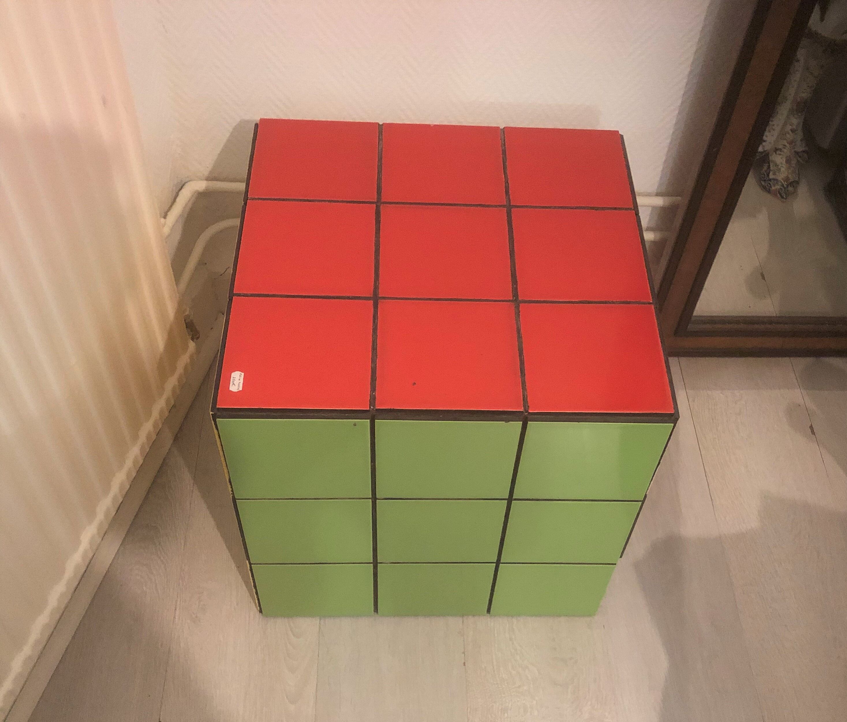 Vintage coffee table rubik's cube sofa tip faience tile