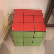 Table basse vintage rubik's cube bout de canapé carreau de faience