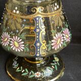 Amber crystal enamel and gilded liquor service