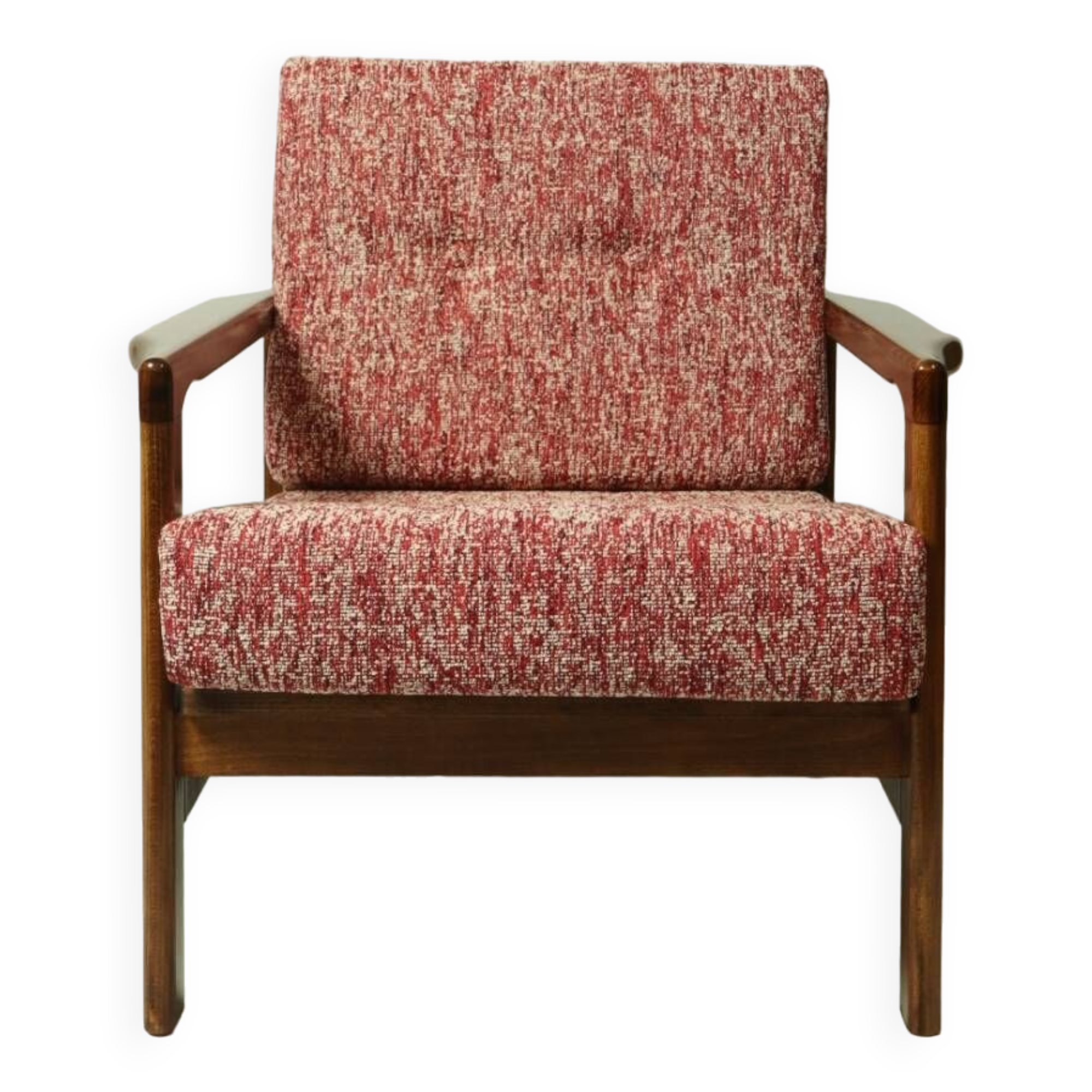 Fauteuil scandinave rétro design chair crabe rouge 1965 fauteuil en bois de salon milieu de siècle style Boho