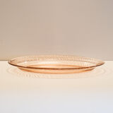 Plat en verre rose rosaline