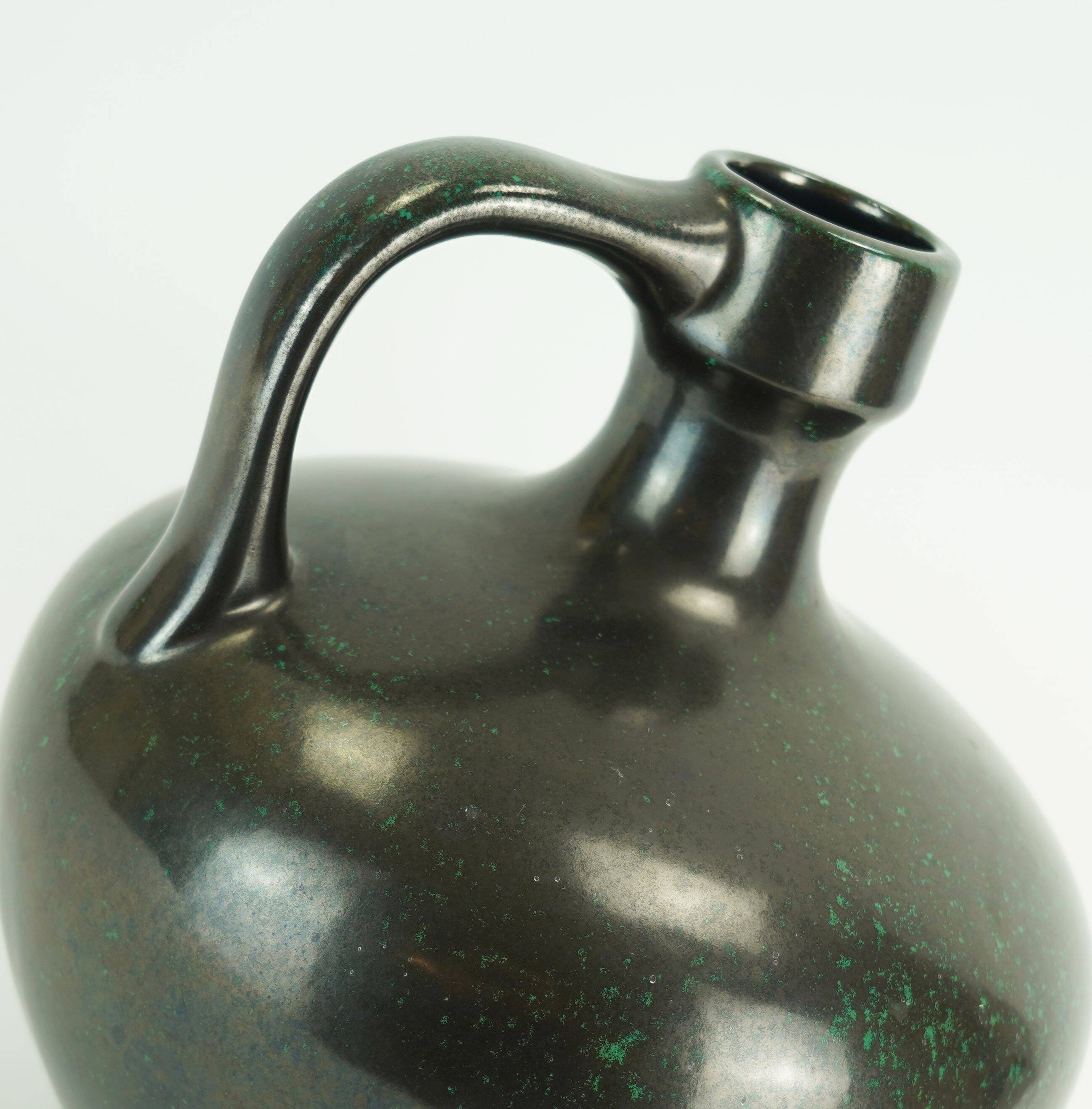 ruscha mid century VASE black and green kurt tschoerner model 340