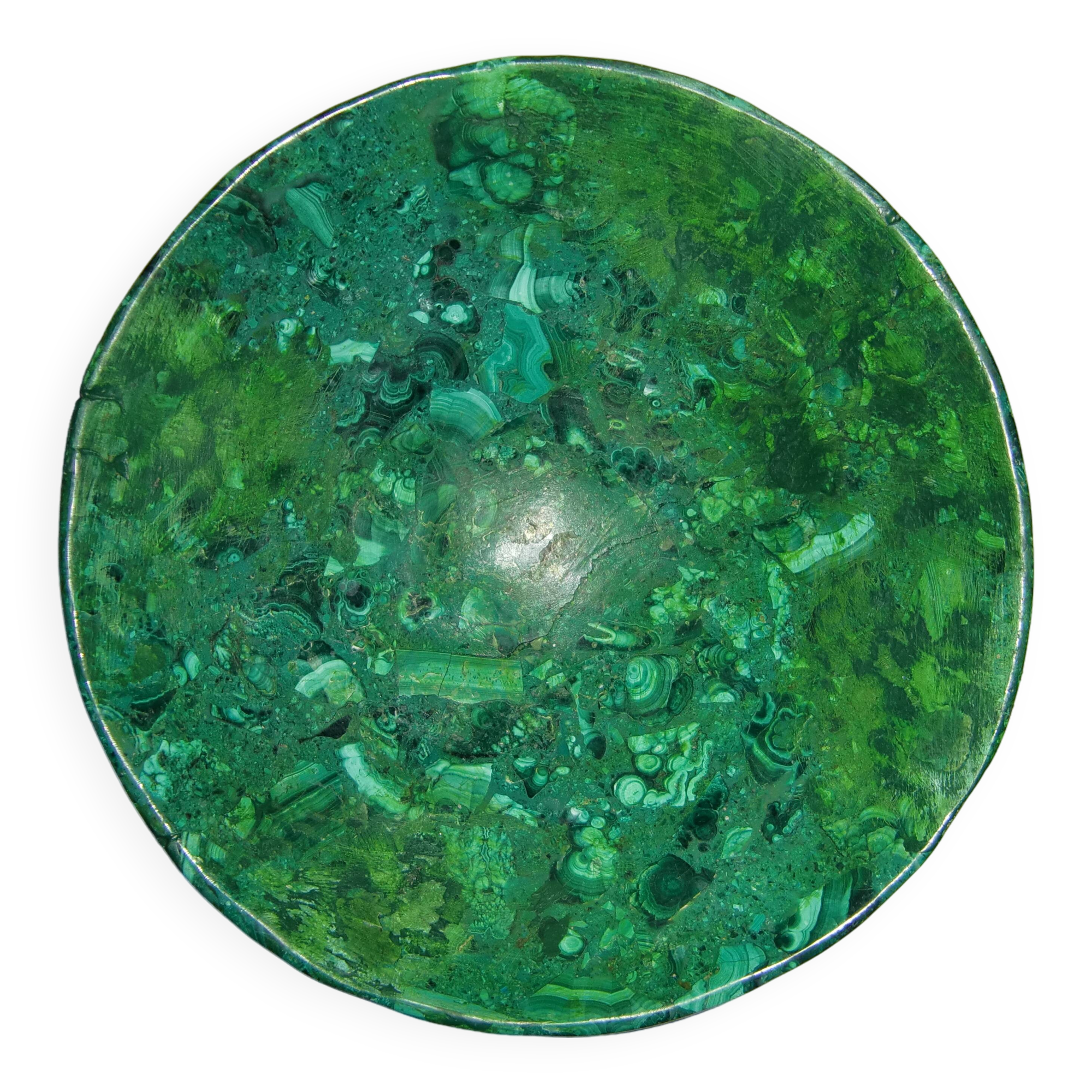 Small salad bowl in genuine Malachite