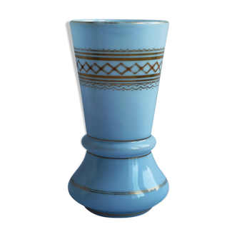 19th century blue opaline vase 15 cm