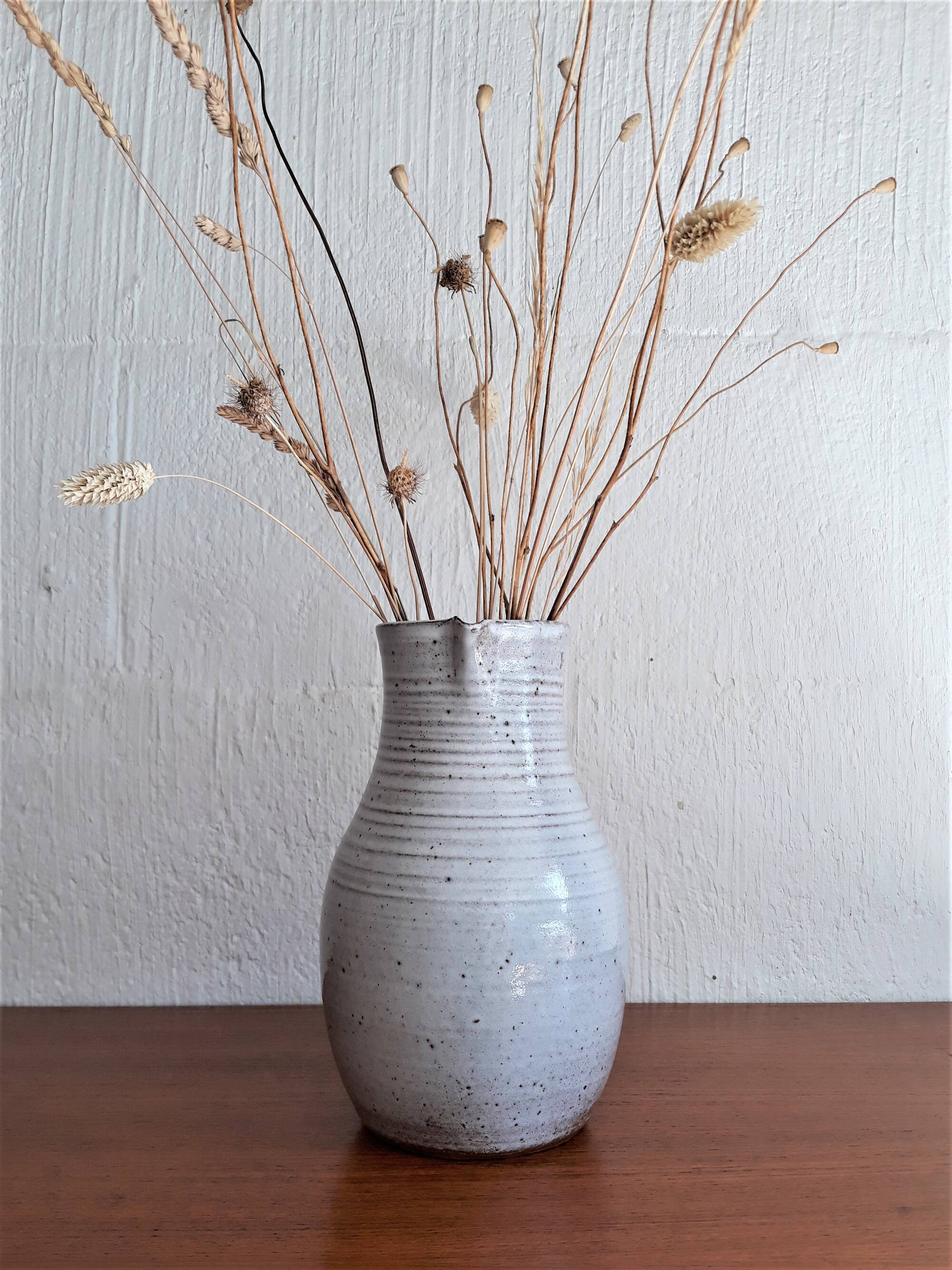 Vintage ceramic pitcher Jeanne and Norbert Pierlot glazed sandstone 1950