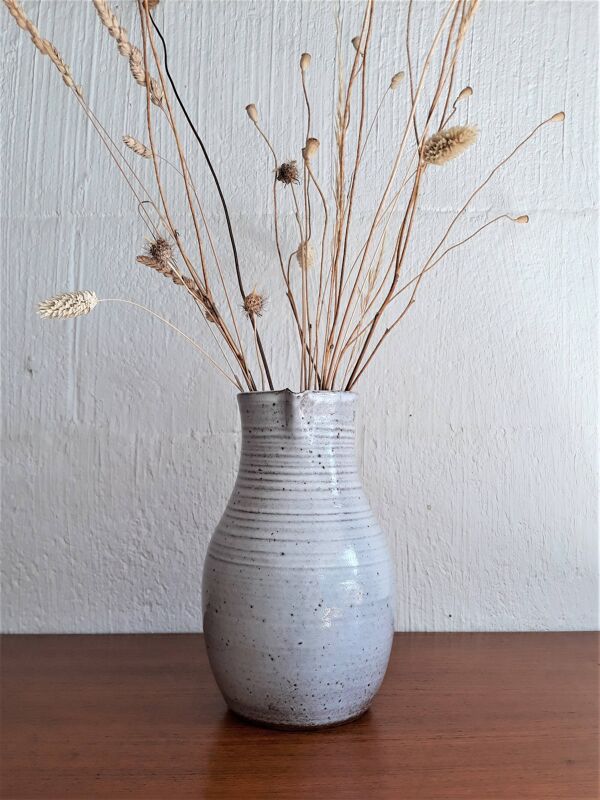 Pichet vintage céramique Jeanne et Norbert Pierlot grès vernissé 1950