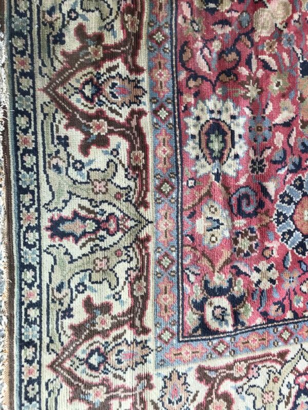 Old french carpet knotted 253 x 353 cm
