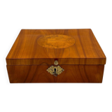 Biedermeier Jewelry Box in Cherry Wood, Ash & Brass, Southern Germany, 1820s