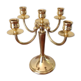 Ancien chandelier bronze laiton doré 5 bougies