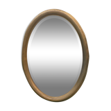 Miroir ovale doré biseauté, 79 x 59 cm