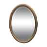 Bevelled golden oval mirror, 79 x 59 cm