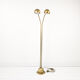 Lampadaire vintage Fischer à 2 têtes, laiton mat orientable