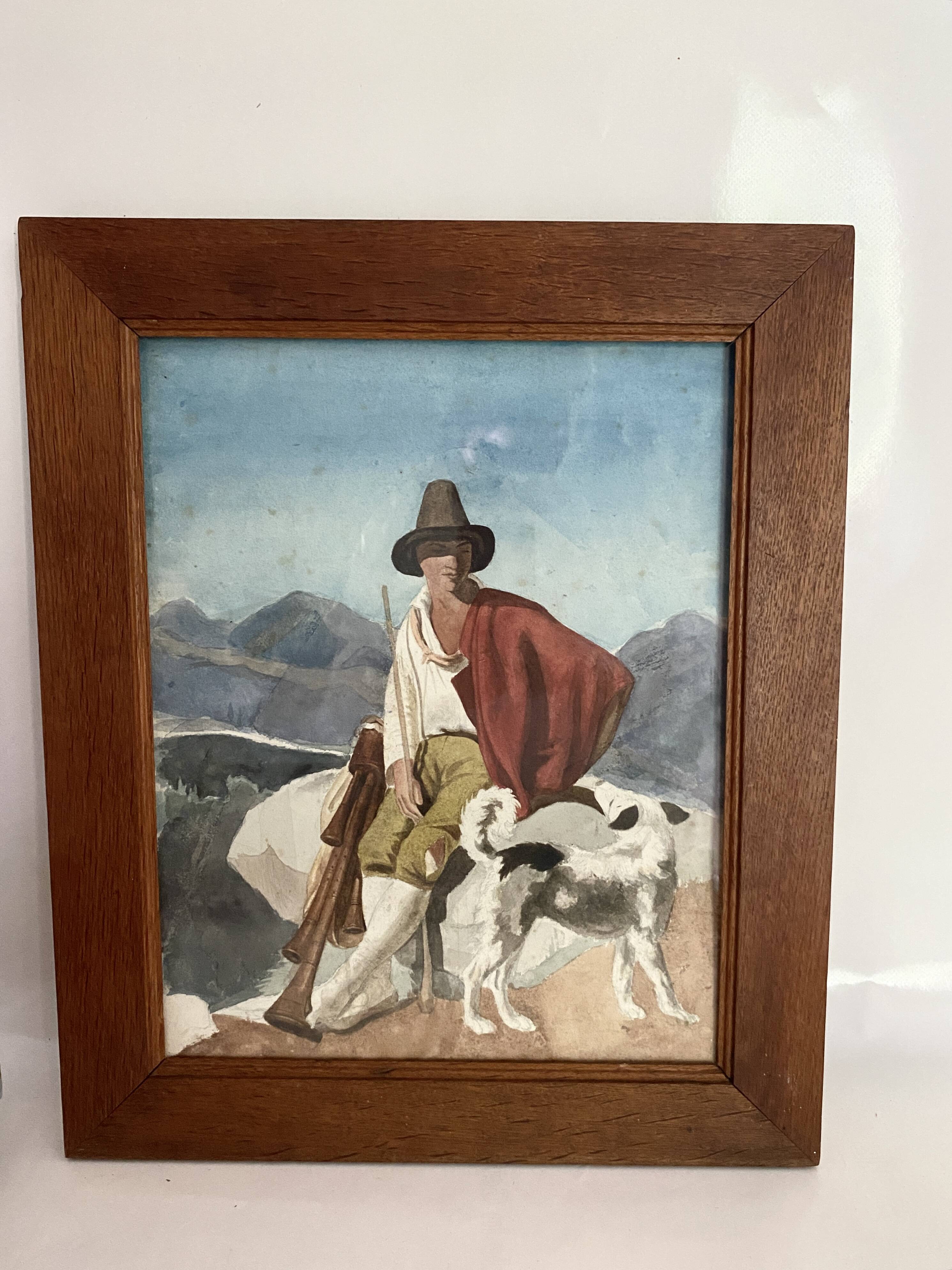 Aquarelle sous verre, XIXème s.