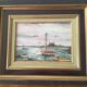 Marine on wood signed reine vuillermet