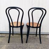 Pair of fmg bentwood and cane bistro chairs