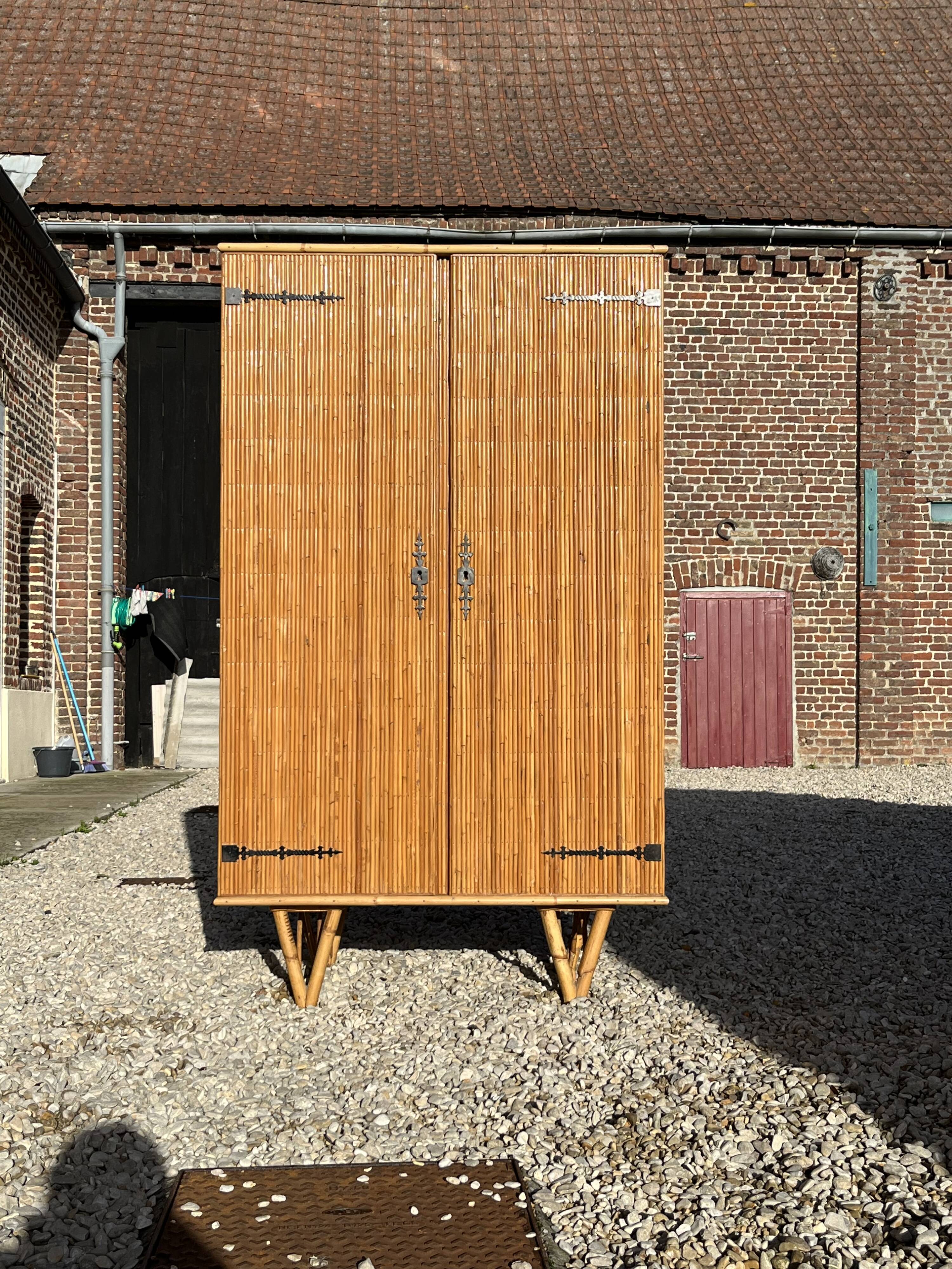 Vintage rattan cabinet
