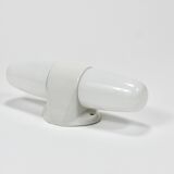 White double wall lamp Bauhaus Wilhelm Wagenfeld, Linder Germany, 1950s