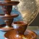Four pyrite stoneware shells
