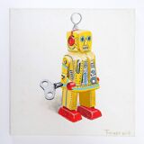 Pair of "Robot" paintings on canvas by Tarass - 2008