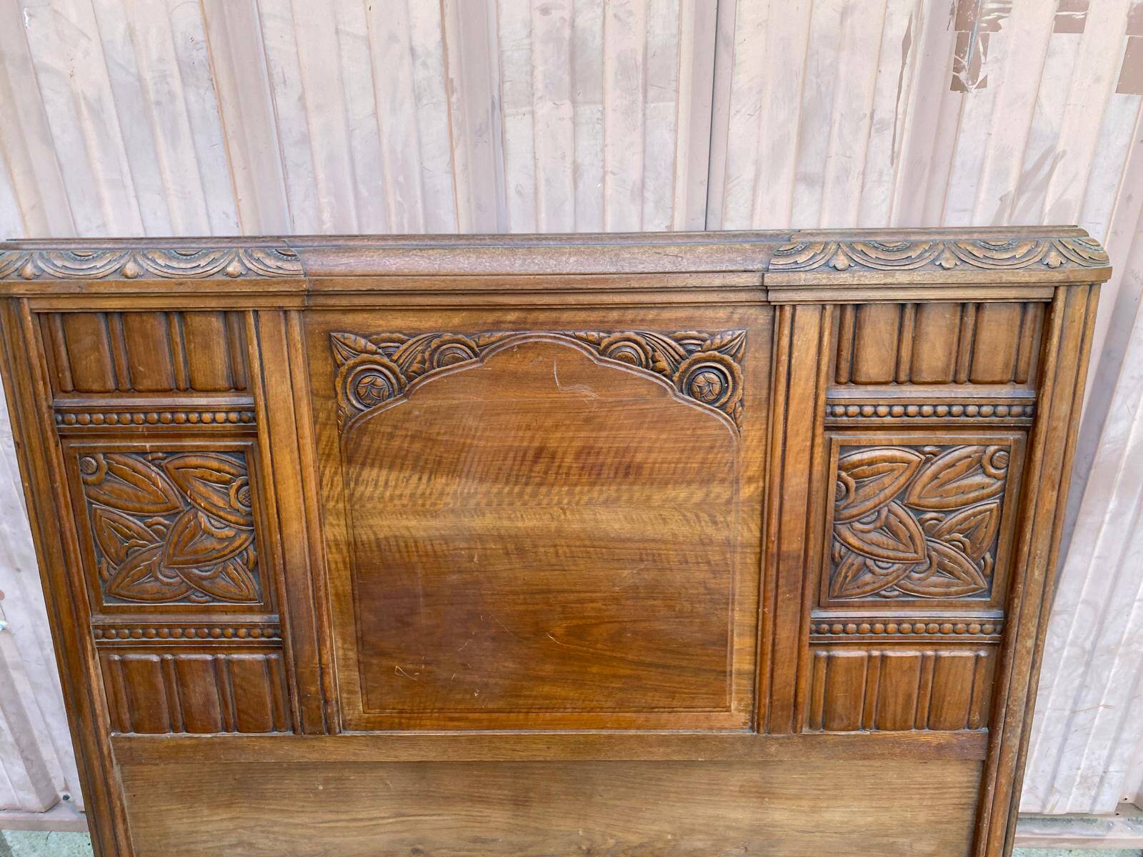 Art Deco headboard in solid oak, 1960, 138cm