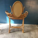 Old rattan hairdresser with stool