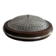 Flush mount in glass crystal and mahogany wood base, 1960s, Switzerland