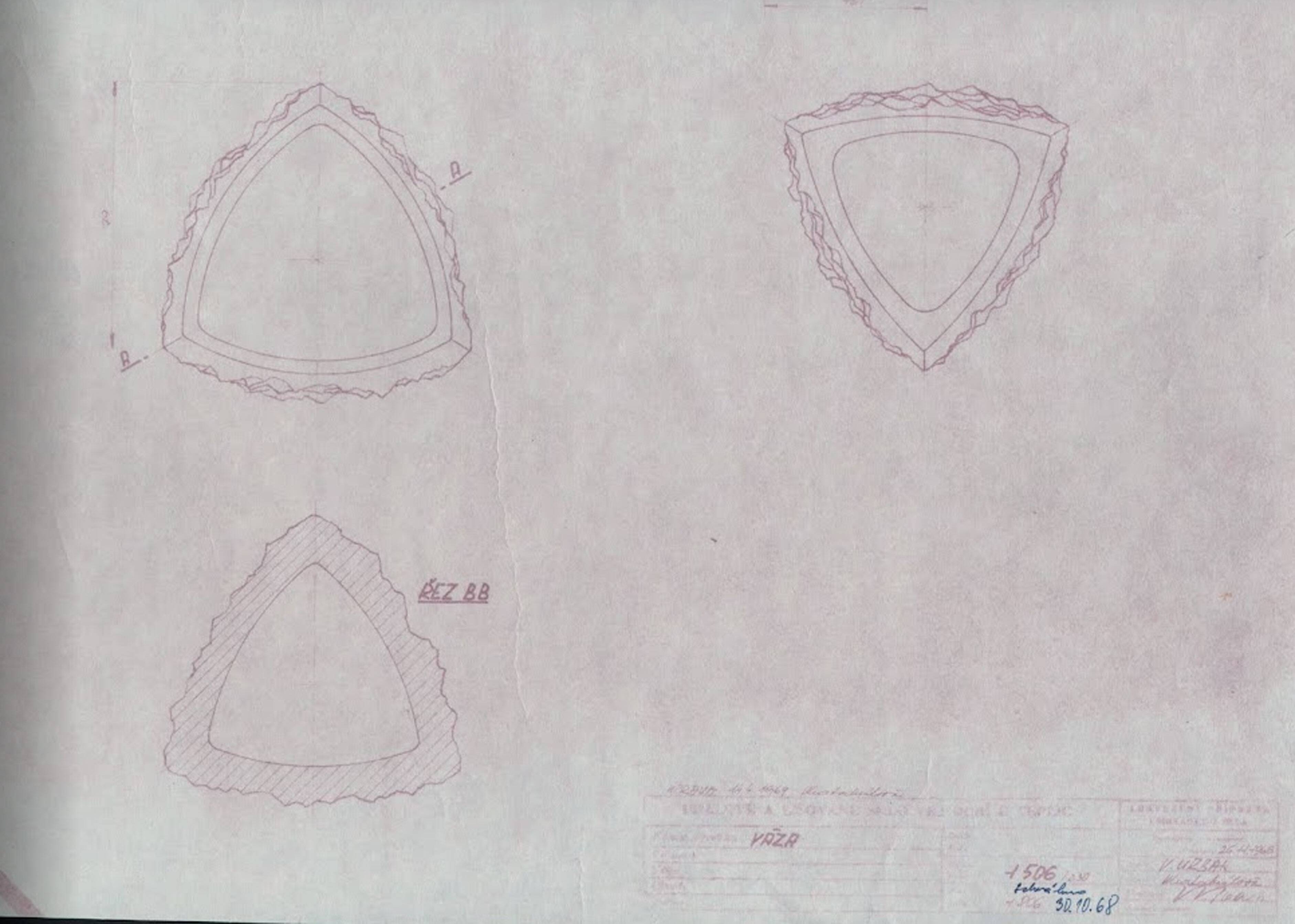 1960's Flower Vase by Vladislav Urban for Rosice Glasswork