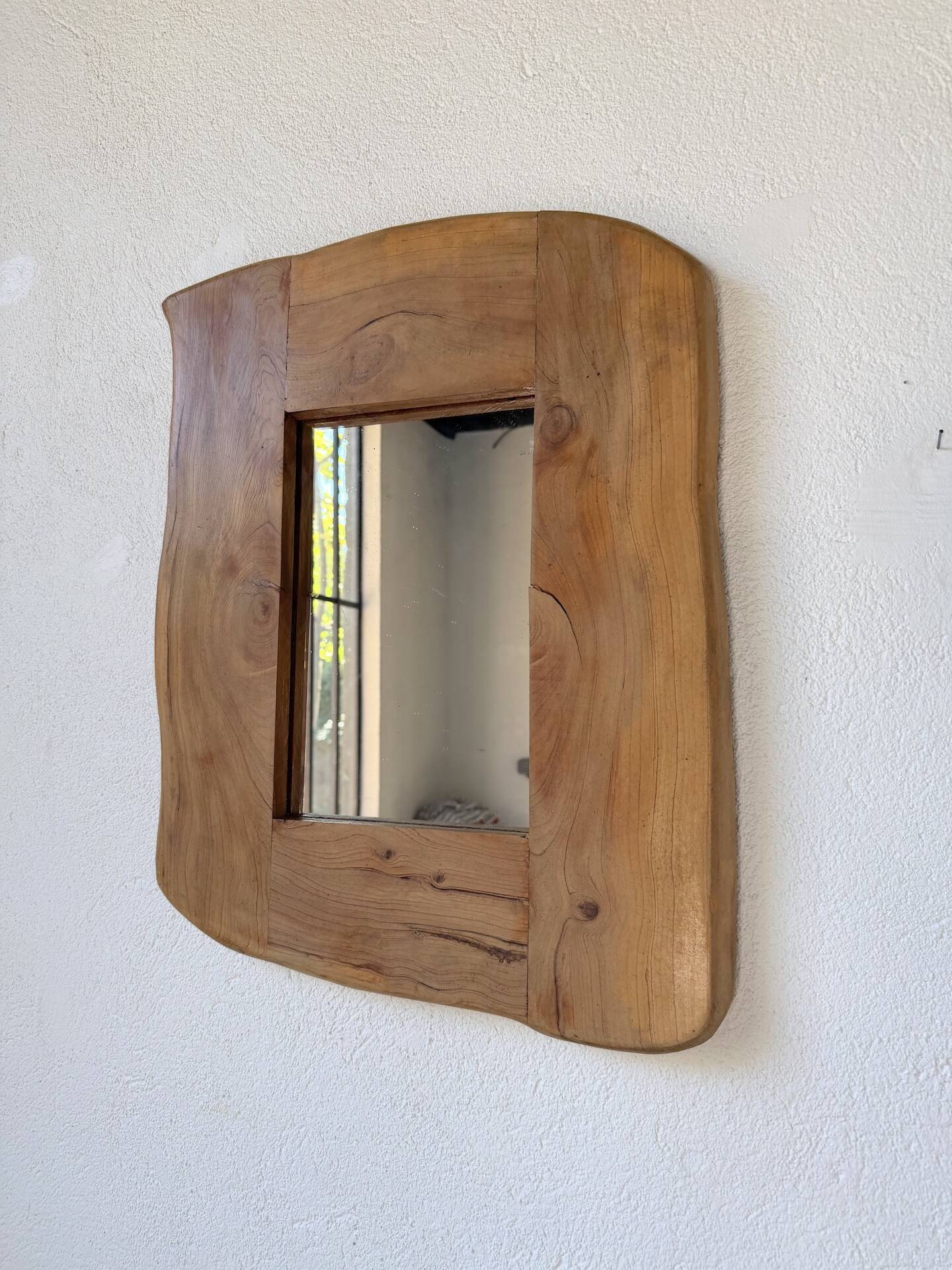 Brutalist organic mirror wood 1960s