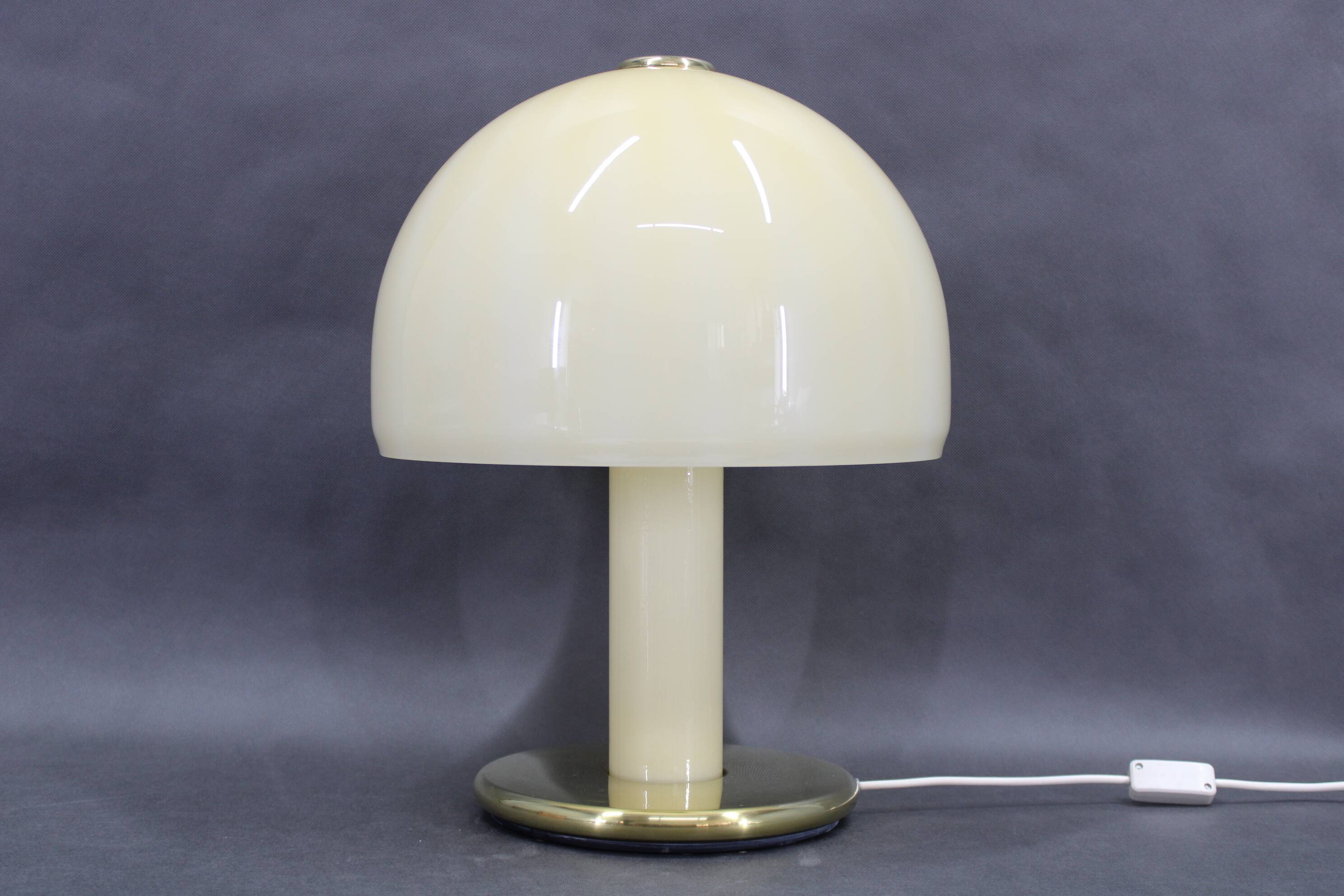 1970s Glass Mushroom Table Lamp, Italy