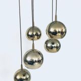 Golden Cascade 5-Ball Ceiling Lamp, Italy, 1980s