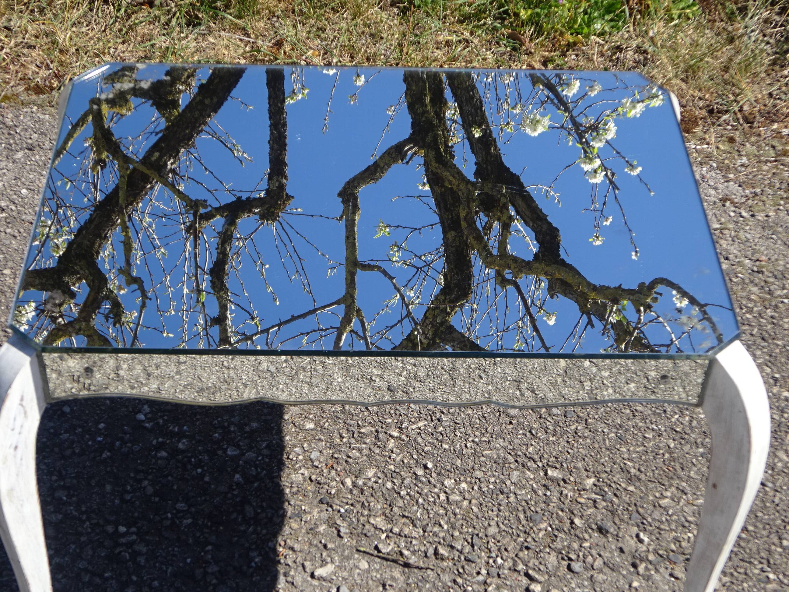 Mirror glass coffee table