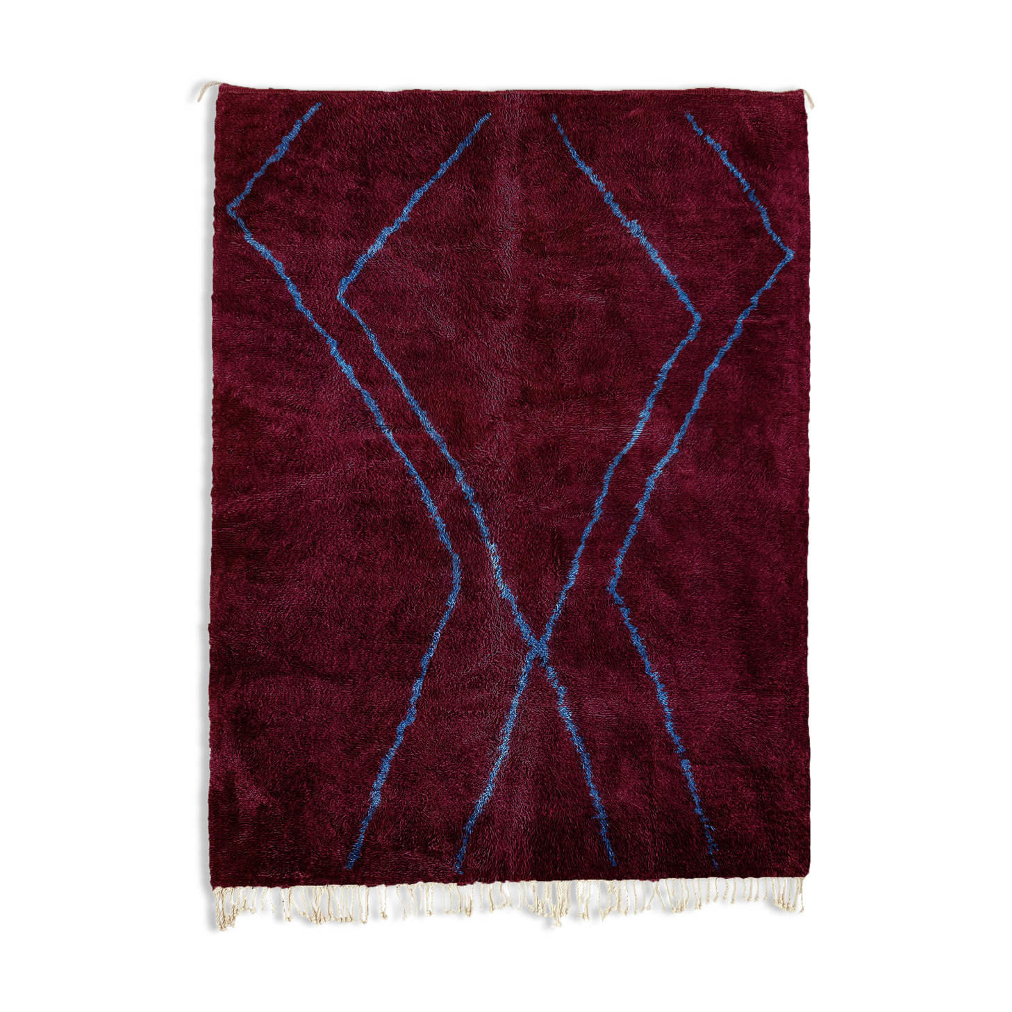 Modern Moroccan carpet dark red