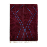 Tapis marocain moderne rouge foncé